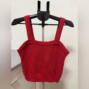NWOT Universal Thread Red Crochet Knit Tank Top Women’s Medium